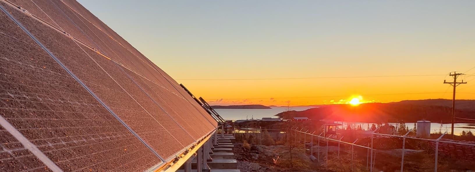 Mary's Harbour Solar PV Array at sunset in Labrador